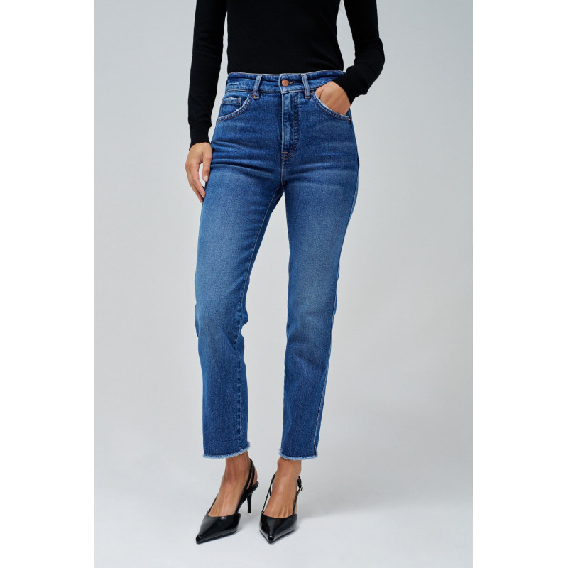 JEAN FAITH PUSH IN CROPPED SLIM AZUL SALSA JEANS